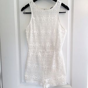 BB Dakota White Lace Romper